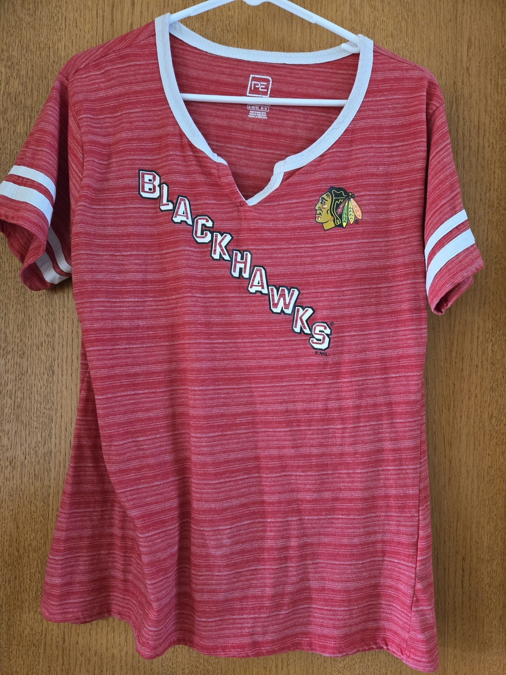 Womens Chicago Blackhawks Red Short-Sleeve V-Neck Tee #88 Patrick Kane